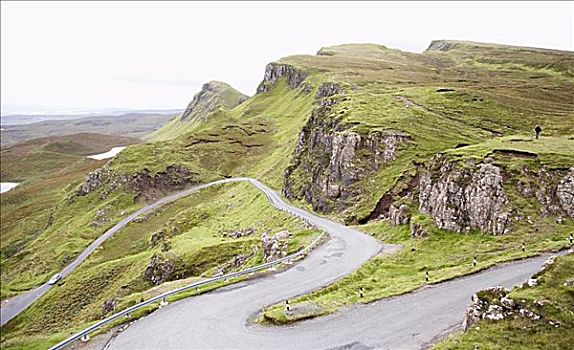 道路,悬崖,斯凯岛,苏格兰
