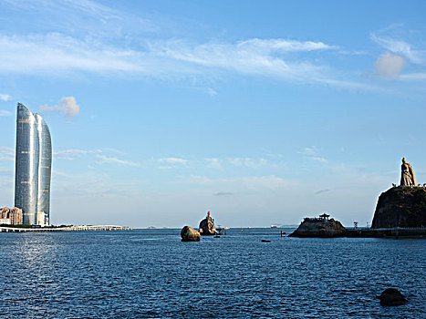 厦门海景风光双子塔海边