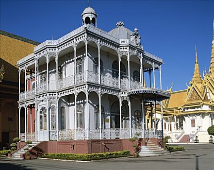 皇宫,亭子,金边,柬埔寨