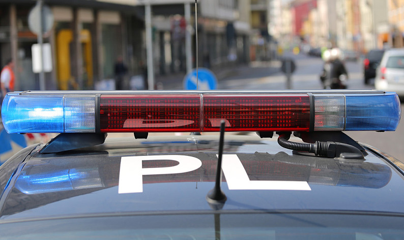 警报器,警车,路障,城市,蓝色,红色_高清图片_全景视觉