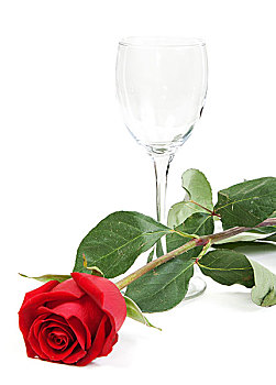 红玫瑰,玻璃杯