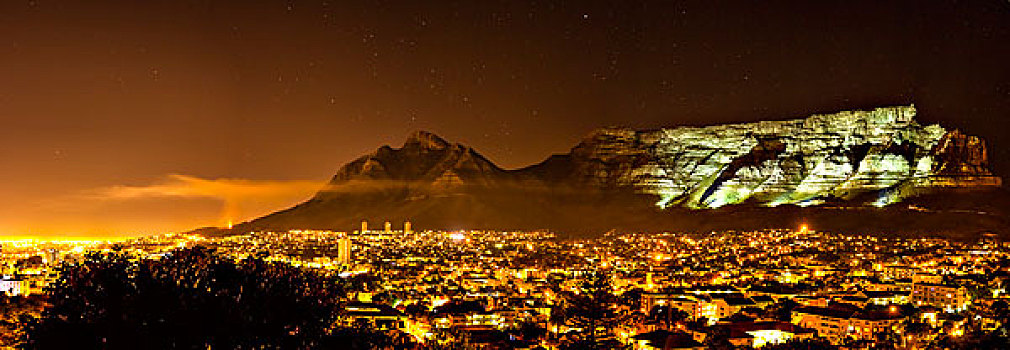 光亮,桌山,开普敦,西海角,南非,非洲