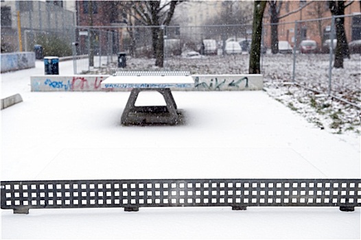柏林,一个,降雪,冬天,温度