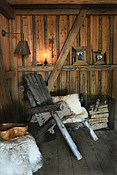 地毯,乡村,木椅,木质,小屋