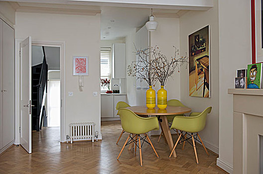 淡绿色,壳,椅子,木桌子,生活方式,餐厅