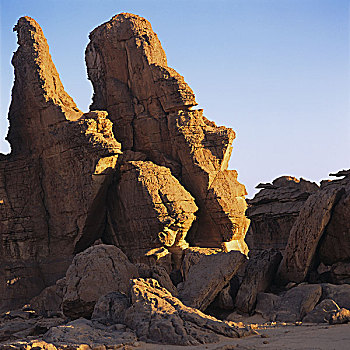 岩石构造,恩内迪,山丘,撒哈拉沙漠,乍得,非洲
