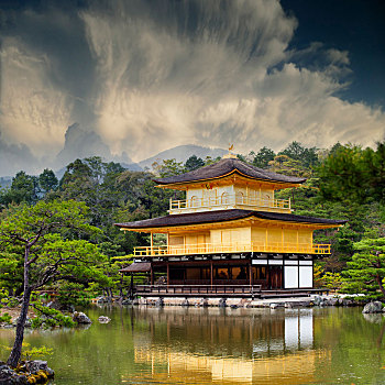 金阁寺,庙宇,金亭,禅,佛教寺庙,京都,日本