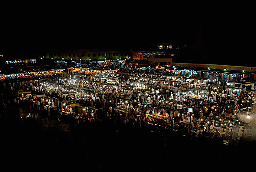 光亮,夜晚,马拉喀什,摩洛哥