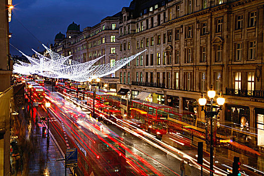英国,伦敦,圣诞灯光,街道
