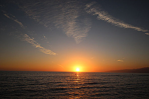 圣莫妮卡海滩的日落