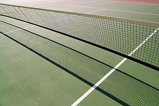 影子,网球网,网球场