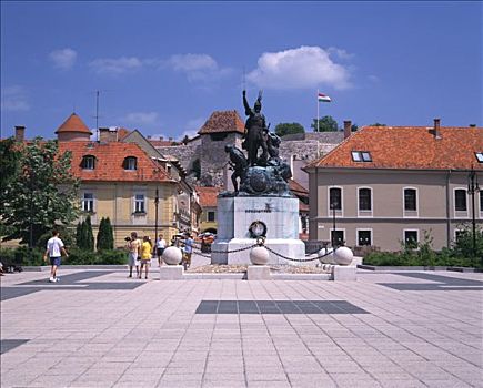 雕塑,埃格尔,山,匈牙利
