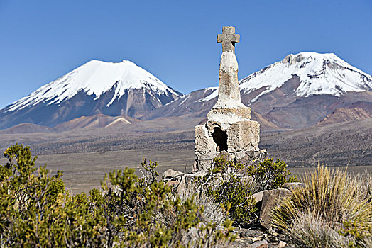 积雪,火山,小,小教堂,国家公园,玻利维亚,边界,智利