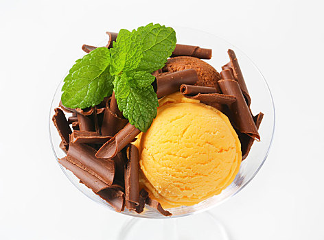 冰淇淋,巧克力刨花
