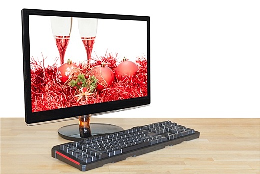 红色,小玩意,眼镜,显示屏,桌面,显示器