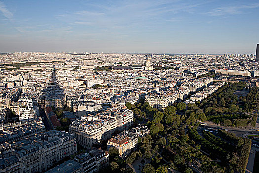 俯拍,巴黎,日落,法国