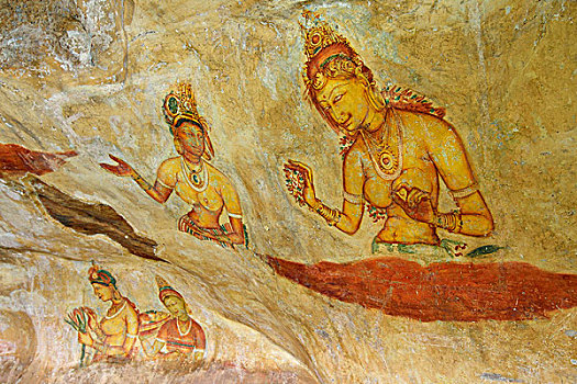 云,岩画,壁画,狮子岩,世界遗产,锡吉里耶,中央省,斯里兰卡,亚洲