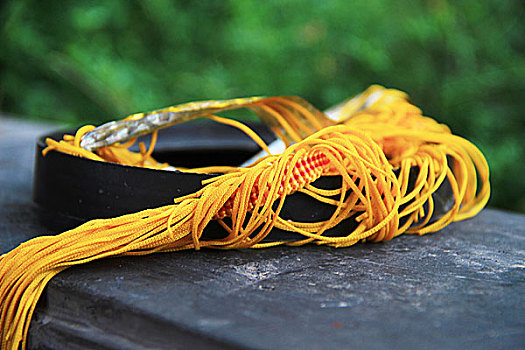 丝带穗子编织绳子黄色