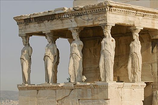 希腊,雅典,女像柱