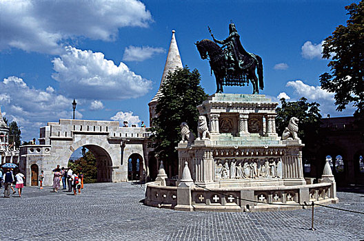 匈牙利,布达佩斯,棱堡,圣徒,雕塑