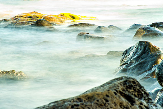 海浪,大西洋,海洋,石头,长时间曝光