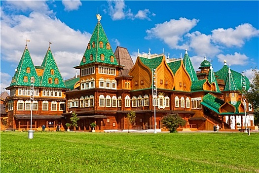 木质,宫殿,俄罗斯
