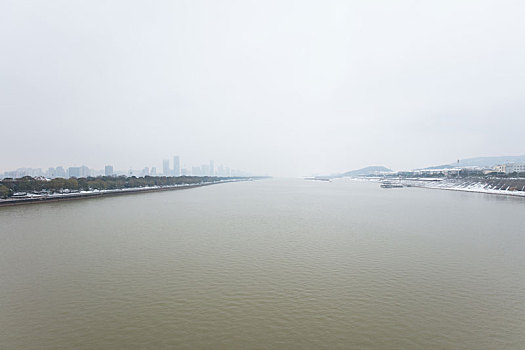 湘江橘子洲雪景