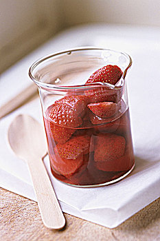 汤,草莓,玻璃