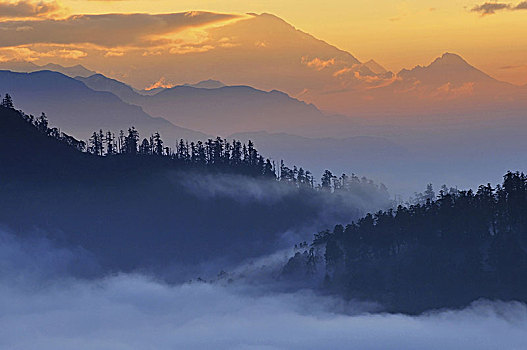 日出,风景,山,山丘,喜马拉雅山,尼泊尔