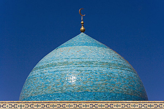 蓝色,圆顶,清真寺,布哈拉,乌兹别克斯坦