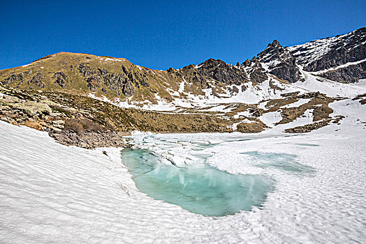 春天,解冻,青绿色,水,博斯齐亚格,山谷,瑞士