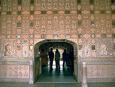 镜厅,琥珀堡,靠近,斋浦尔,拉贾斯坦邦,印度,艺术家