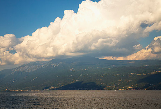 湖,风景,阴天