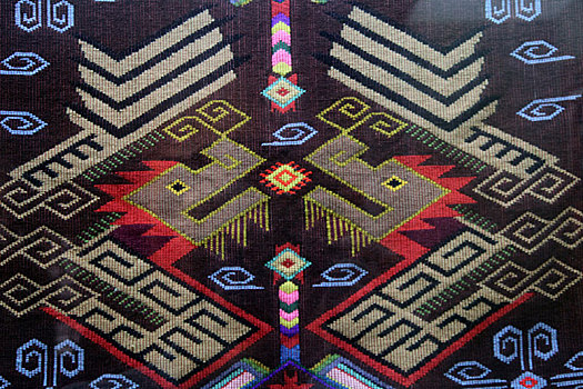 土家族龙凤纹织锦,西兰卡普,壁挂