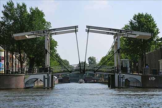 开合式吊桥,阿姆斯特丹,荷兰,欧洲