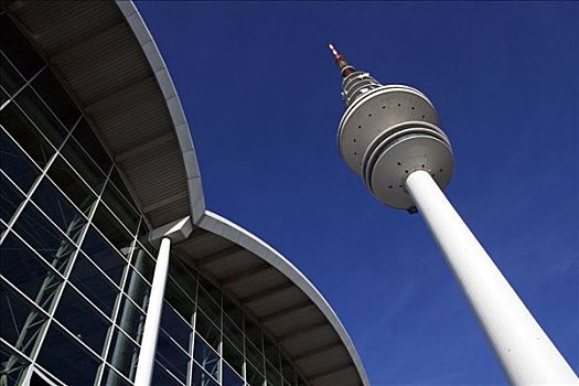 汉堡市,通讯,电视塔,靠近,新,贸易展览会,展示,中心,德国,欧洲