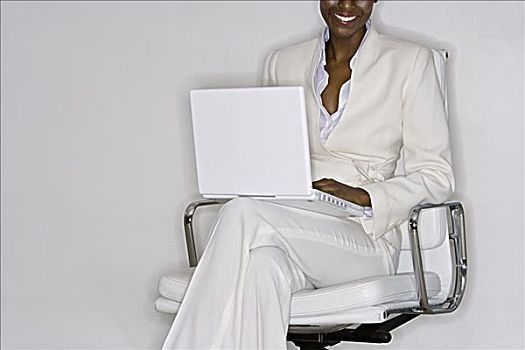 时髦,女人,笔记本电脑