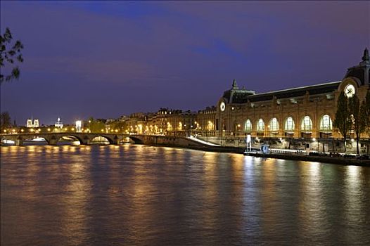 博物馆,赛纳河,河,市中心,巴黎,法国,欧洲