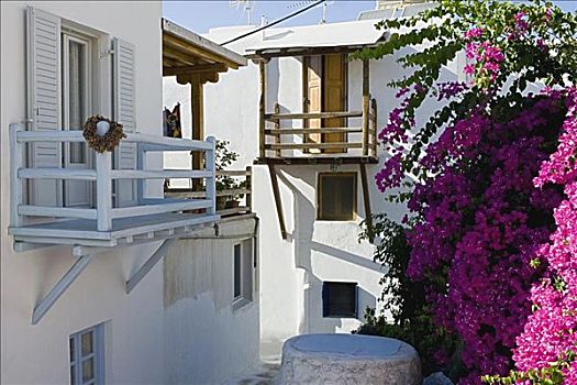 露台,建筑,米克诺斯岛,基克拉迪群岛,希腊