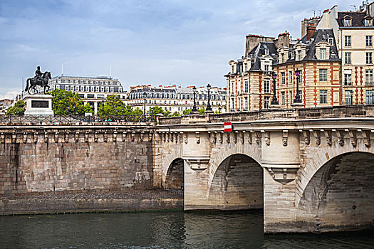 巴黎新桥,桥,赛纳河,河,巴黎,法国