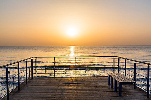 码头,地中海,日出,塞浦路斯
