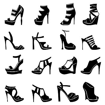 多样,时髦,模特,女人,鞋