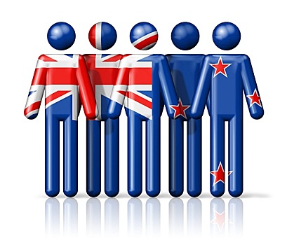 旗帜,新西兰,线条画