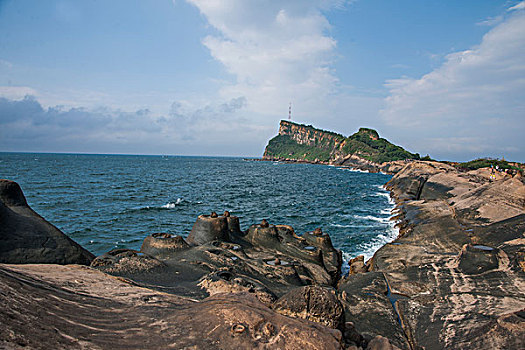 台湾新北市万里区,野柳地质公园,的,烛台石,奇特景观岩礁