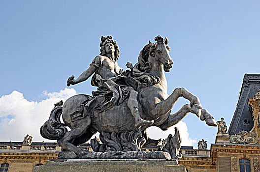 路易十四,纪念建筑,卢浮宫,巴黎,法国,欧洲