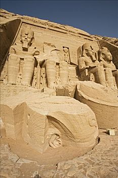 头部,拉美西斯二世,阿布辛贝尔神庙,地震,场所,60年代,上升,水,纳赛尔湖,埃及