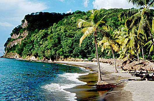 加勒比,小安的列斯群岛,西印度群岛,圣卢西亚,苏佛里耶,胜地,海滩