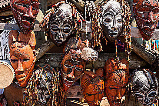 面具,非洲,纪念品,位于,公园,窗户,省,南非