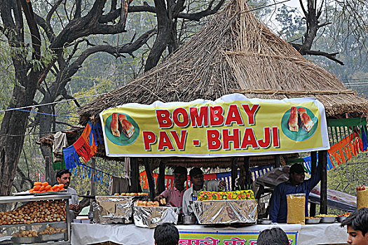 许多,吃,拿,靠近,德里,民族舞,工艺品,很多,有趣,北印度,印度,二月,2008年