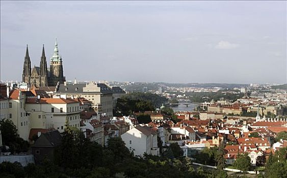 风景,布拉格城堡,拉德肯尼,城堡区,城市,布拉格,捷克共和国,欧洲